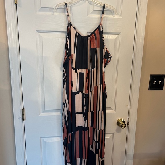 Women Plus Size Colorblock Geometric Print Summer Vacation Beach Maxi Dress 22W - Picture 5 of 12